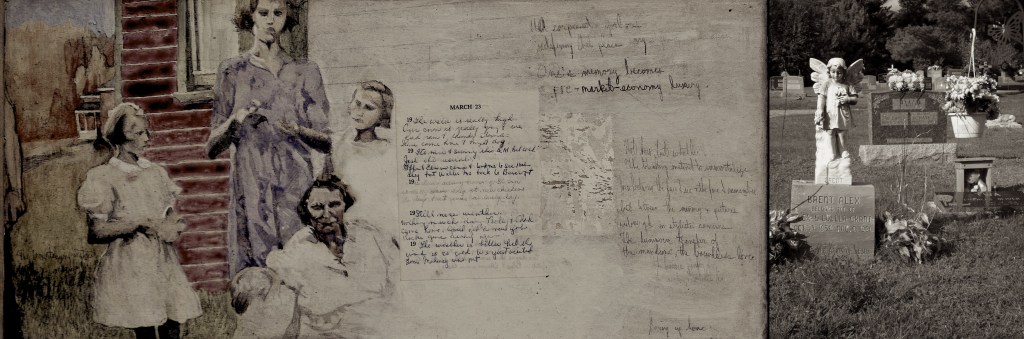 collage and paint. up home 